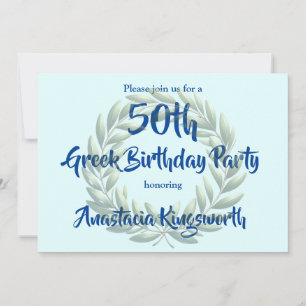50. griechische Geburtstagsparty Einladung