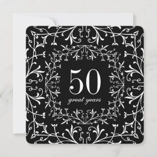50 Große Jahre Schwarze Krawatte Geburtstag oder J Einladung