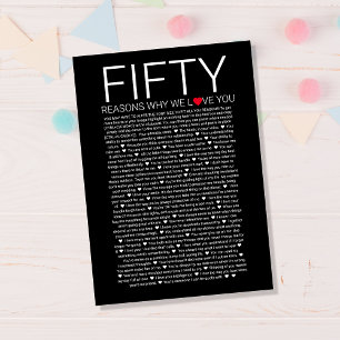 50 Gründe für die Liebe Ihres Papierdrucks - Benut Poster