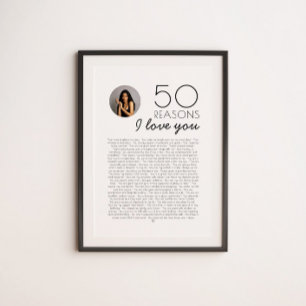 50 Gründe für die Liebe Sie Geschenk für Meilenste Poster