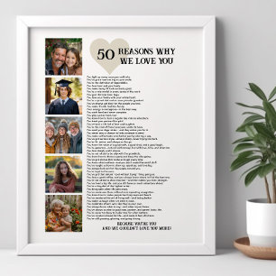 50 Gründe warum wir dich lieben 50. Geburtstag Fot Poster