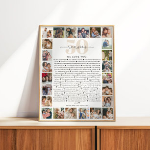 50 Gründe, warum wir dich lieben Foto-Collage-Gesc Poster