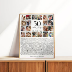 50 Gründe, warum wir dich lieben Foto-Collage-Gesc Poster