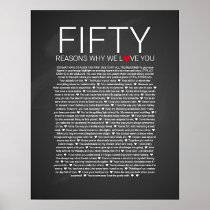 50 Gründe, warum wir Sie Liebe Hochzeit gelobt Lie Poster