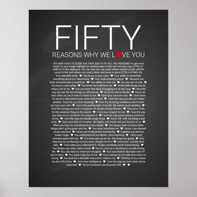 50 Gründe, warum wir Sie Liebe Hochzeit gelobt Lie Poster (Vorne)