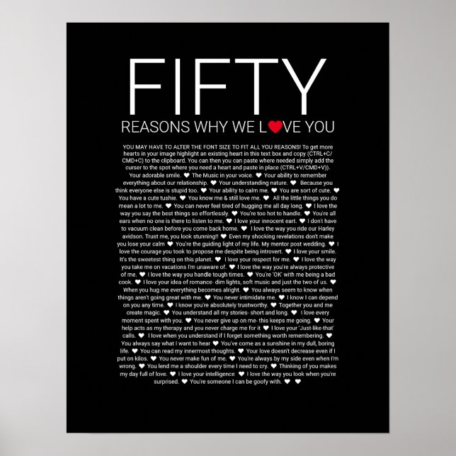 50 Gründe, warum wir Sie Liebe Hochzeit gelobt Lie Poster (Vorne)