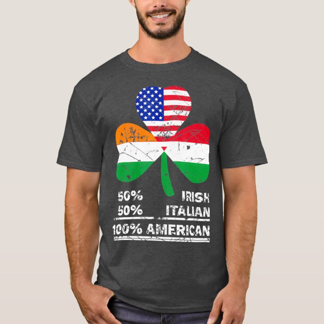 50 Halbirische Halbfinale Italienische 100 amerika T-Shirt (Vorderseite)