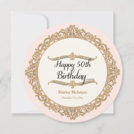 50. Happy Birthday Party Celebration Round Invite Einladung