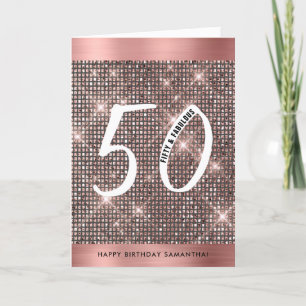 50. Happy Birthday Trendy Chic Card Karte