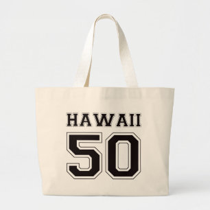 50 Hawaii - Schwarzes Jumbo Stoffbeutel