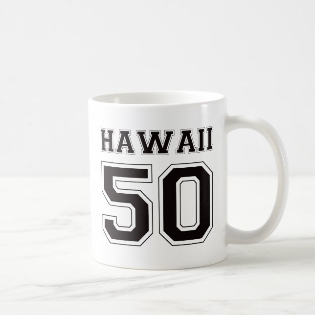 50 Hawaii - Schwarzes Tasse (Rechts)