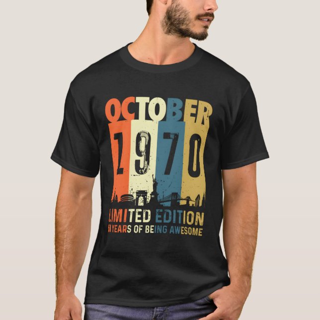 50 hergestellt im Oktober 1970 50. T-Shirt (Vorderseite)