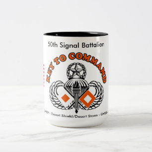 50. Historischer Signal-Bataillons-Kaffeebecher #1 Zweifarbige Tasse