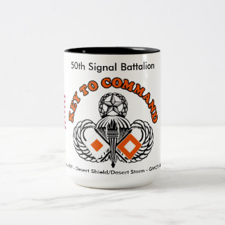 50. Historischer Signal-Bataillons-Kaffeebecher #1 Zweifarbige Tasse