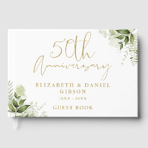 50. Hochzeit Goldene Hochzeitsfeier Florale Grünpf Gästebuch