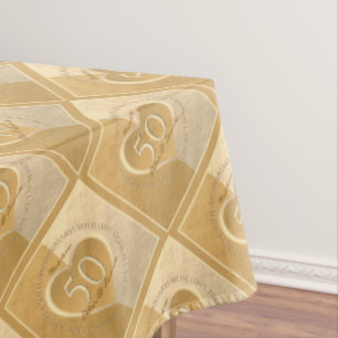 50. Hochzeit Jubiläum Gold Ochre Tablecloth Tischdecke