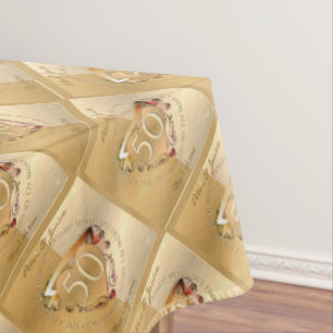 50. Hochzeit Jubiläum Gold Ochre Tablecloth Tischdecke