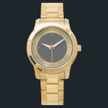 50. Hochzeit Jubiläum graue und metallische Silber Armbanduhr<br><div class="desc">Metallisch silbergraues Texturbild mit dunkelgrauem Hintergrund,  anpassbarer Text für 50. Hochzeitstag. Das weiße und goldene Herz raubt Bilder als Designakzent. Ein perfektes Geschenk für ein Paar Feier Gold Hochzeit Jahrestag.</div>