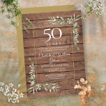 50. Hochzeit Jubiläum Grün Rustikales Holz Einladung<br><div class="desc">Dieses stilvolle Jubiläum mit einer zarten Aquarelllandschaft auf rustikalem Holzgelände personalisiert mit einer besonderen 50-jährigen Jubiläumsfeier,  mit goldenem Hintergrund auf der Rückseite. Entwickelt von Thisisnotme©</div>