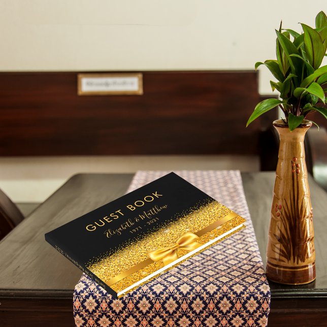 50. Hochzeit Jubiläum schwarzer goldener Glamour f Gästebuch (Von Creator hochgeladen)