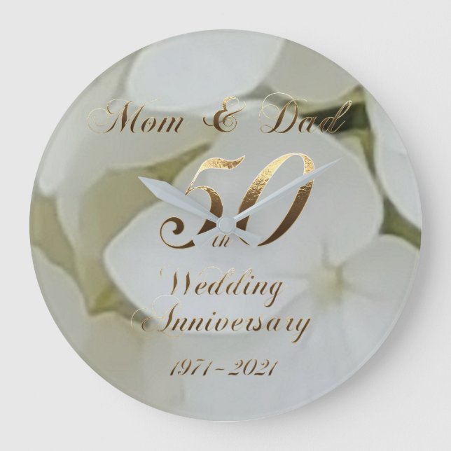 50. Hochzeit zum Jahrestag der Goldenen Hochzeit E Große Wanduhr (Vorderseite)