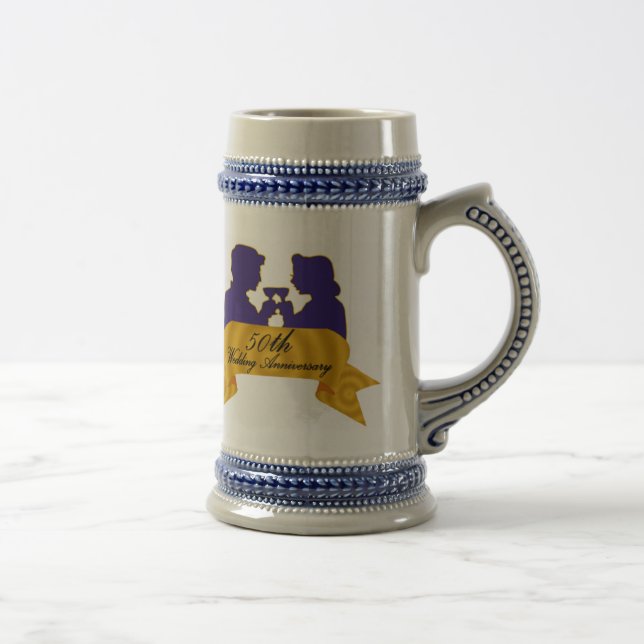 50. Hochzeits-Jahrestags-Tasse Bierglas (Rechts)