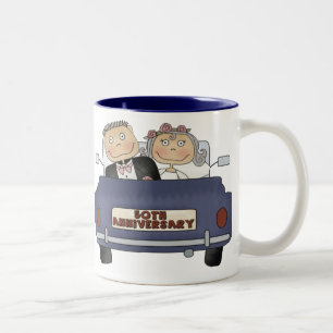 50. Hochzeits-Jahrestags-Tasse Zweifarbige Tasse