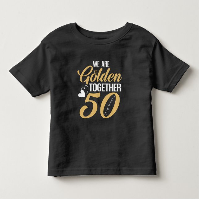 50. Hochzeitsfeier 50 Jahre Goldenes Paar Kleinkind T-shirt (Vorderseite)