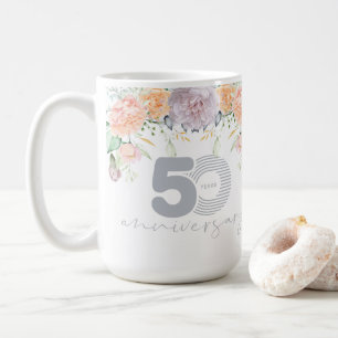 50. Hochzeitsfeier mit Aquarellblume Kaffeetasse