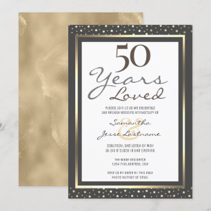 50. Hochzeitsjubiläum Elegante Goldene Einladung