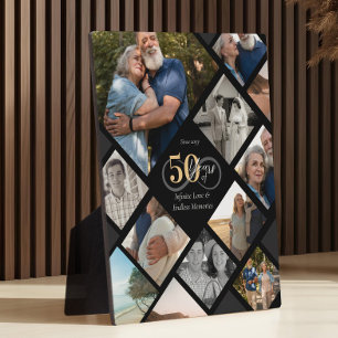 50. Hochzeitsjubiläum Foto-Collage Andenken Fotoplatte