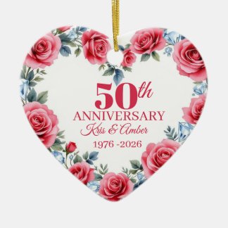 50. Hochzeitsjubiläum Geschenk | Keramik Ornament