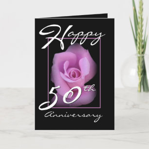 50. Hochzeitsjubiläum Glückwünsche Pinke Rose Karte