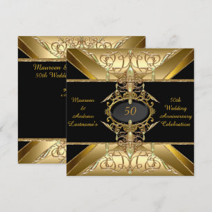 50. Hochzeitsjubiläum Gold Golden Schmuck Einladung