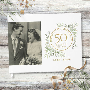 50. Hochzeitsjubiläum Gold Grün Foto Gästebuch