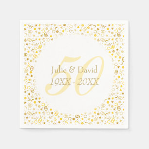 50. Hochzeitsjubiläum Gold Konfetti Serviette