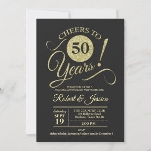 50. Hochzeitsjubiläum Gold Tafel Muster Einladung