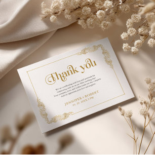 50. Hochzeitsjubiläum Gold-Typografie Dankeskarte