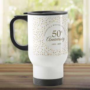 50. Hochzeitsjubiläum Golden Hearts Reisebecher