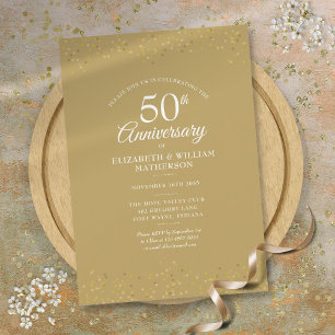 50. Hochzeitsjubiläum Goldstaub Konfetti Einladung