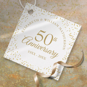 50. Hochzeitsjubiläum Goldstaub Konfetti Geschenkanhänger