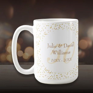 50. Hochzeitsjubiläum Goldstaub Konfetti Kaffeetasse