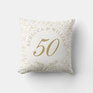 50. Hochzeitsjubiläum Goldstaub Konfetti Kissen
