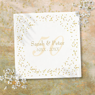 50. Hochzeitsjubiläum Goldstaub Konfetti Serviette