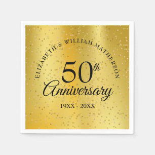 50. Hochzeitsjubiläum Goldstaubfolie Serviette