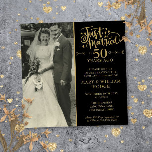 50. Hochzeitsjubiläum Hochzeit Foto Quadrat Einladung