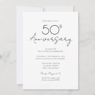 50. Hochzeitsjubiläum Minimal Einladung