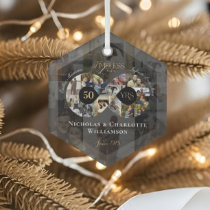 50. Hochzeitsjubiläum Unendlichkeit-Fotocollage Ornament Aus Glas