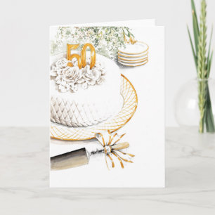 50. Hochzeitsjubiläumstorte Karte