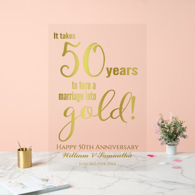50. Hochzeitstag Acrylschild (Hochzeit)